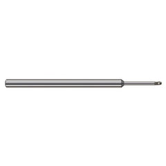 ‎1/32″ Dia. × 1/8″ Shank × 0.046″ DOC × 2-1/2″ OAL, Carbide Uncoated, Stub , 3 Flute, Ballnose End Mill - Exact Industrial Supply