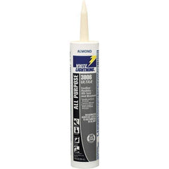 White Lightning - 10 oz Tube Almond Acrylic Latex & Silicone Joint Sealant - -30 to 180°F Operating Temp, 10 min Tack Free Dry Time, 5 to 7 Days Full Cure Time - USA Tool & Supply