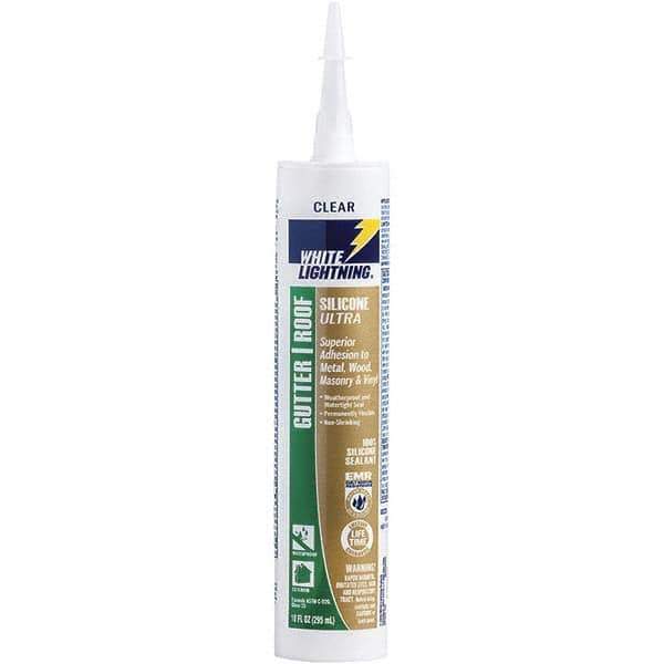 White Lightning - 10 oz Tube White Silicone Sealant - -80 to 450°F Operating Temp, 30 min Tack Free Dry Time, 24 to 48 hr Full Cure Time - USA Tool & Supply