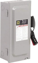 Square D - 30 Amp, 600 VAC, 3 Pole Nonfused Safety Switch - NEMA 1, 1 & 3 Phase, 10 hp at 600 VAC (Single Phase), 30 hp at 600 VAC (Triple Phase) - USA Tool & Supply