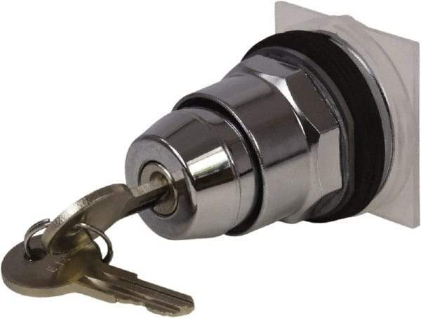 Schneider Electric - 1.18 Inch Mount Hole, 2 Position, Knob and Pushbutton Operated, Selector Switch Only - Black, Maintained (MA), without Contact Blocks, Weatherproof and Dust and Oil Resistant - USA Tool & Supply