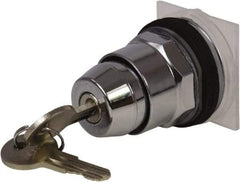 Schneider Electric - 1.18 Inch Mount Hole, 2 Position, Knob and Pushbutton Operated, Selector Switch Only - Black, Maintained (MA), without Contact Blocks, Weatherproof and Dust and Oil Resistant - USA Tool & Supply