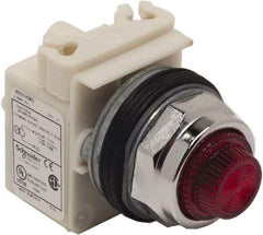 Schneider Electric - 480 VAC Red Lens Indicating Light - Screw Clamp Connector - USA Tool & Supply