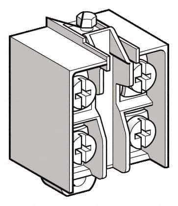 Telemecanique Sensors - 2NO, 3 Amp, Electrical Switch Contact Block - 240 VAC, For Use with ZCD28, ZCKJ8, ZCKJ8D, ZCKL8, ZCKM8, ZCKS8, ZCP28 - USA Tool & Supply