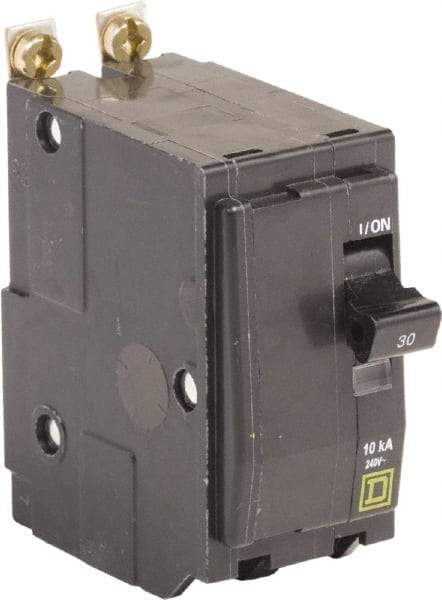 Square D - 30 Amp, 240 VAC, 2 Pole, Bolt On Miniature Circuit Breaker - 14-8 AWG - USA Tool & Supply