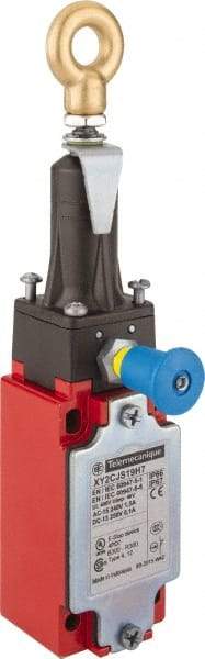 Telemecanique Sensors - 6 Amp, NO/2NC Configuration, Dual Operation, Rope Operated Limit Switch - Pull Button Reset, Rope Pull, Color Indicator - USA Tool & Supply