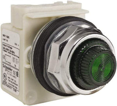 Schneider Electric - 480 VAC Green Lens Indicating Light - Screw Clamp Connector - USA Tool & Supply