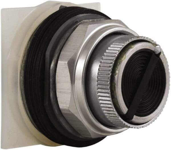 Schneider Electric - 30mm Mount Hole, Pushbutton Switch Only - Round, Black Pushbutton, Nonilluminated, Maintained (MA), Momentary (MO) - USA Tool & Supply