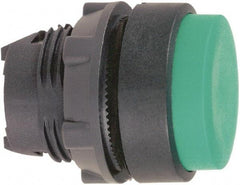 Schneider Electric - 22mm Mount Hole, Extended Straight, Pushbutton Switch Only - Round, Green Pushbutton, Nonilluminated, Momentary (MO) - USA Tool & Supply