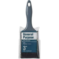Rubberset - 3" Flat Synthetic Trim Brush - Plastic Beavertail Handle - USA Tool & Supply