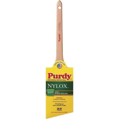 Bestt-Liebco - 3" Angled Synthetic Trim Brush - Wood Rattail Handle - USA Tool & Supply