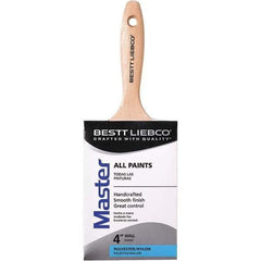 Bestt-Liebco - 4" Flat Nylon/Polyester Trim Brush - Wood Beavertail Handle - USA Tool & Supply