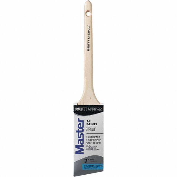 Bestt-Liebco - 2" Angled Nylon/Polyester Sash Brush - Wood Rattail Handle - USA Tool & Supply