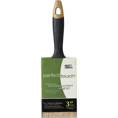 Rubberset - 3" Flat Hog Trim Brush - Wood Beavertail Handle - USA Tool & Supply