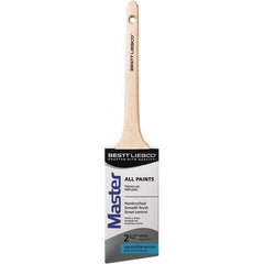 Bestt-Liebco - 2-1/2" Angled Nylon/Polyester Sash Brush - Wood Rattail Handle - USA Tool & Supply