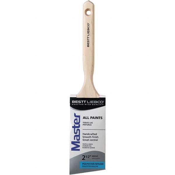Bestt-Liebco - 2-1/2" Angled Nylon/Polyester Sash Brush - Wood Long Sash Handle - USA Tool & Supply