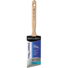 Bestt-Liebco - 2-1/2" Angled Nylon/Polyester Sash Brush - Wood Long Sash Handle - USA Tool & Supply