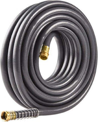 Fiskars - 100' Long Commercial Hose - 5/8" Diam, 3/4" GHT, Rubber/Vinyl, 500 psi, All Season, Gray - USA Tool & Supply