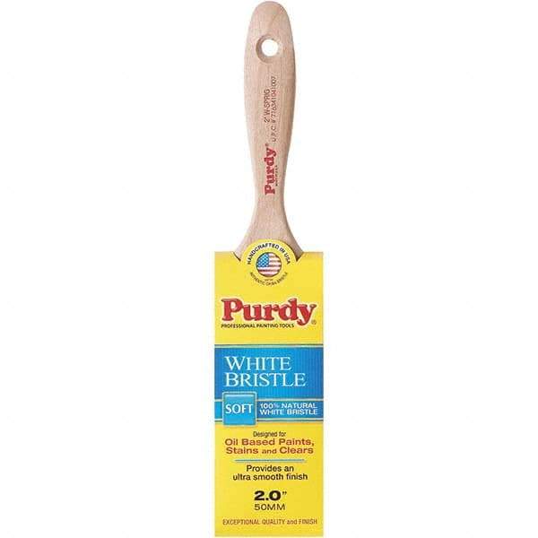 Purdy - 2" Flat Hog Trim Brush - 2-7/8" Bristle Length, 2-7/8" Wood Beavertail Handle - USA Tool & Supply