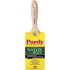 Purdy - 3" Flat Synthetic Wall Brush - 3-7/16" Bristle Length, 3-7/16" Wood Flat Handle - USA Tool & Supply