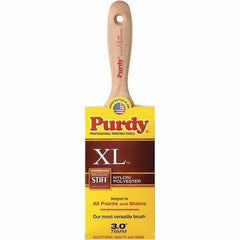 Purdy - 3" Flat Synthetic Wall Brush - 3-11/16" Bristle Length, 3-11/16" Wood Beavertail Handle - USA Tool & Supply
