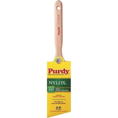 Purdy - 2-1/2" Angled Synthetic Trim Brush - 2-15/16" Bristle Length, 2-15/16" Wood Fluted Handle - USA Tool & Supply