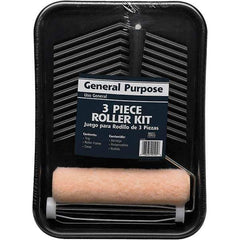 Bestt-Liebco - 3/8" Nap, Mini Roller Kit - 9" Wide, Includes Paint Tray, Roller Cover & Frame - USA Tool & Supply
