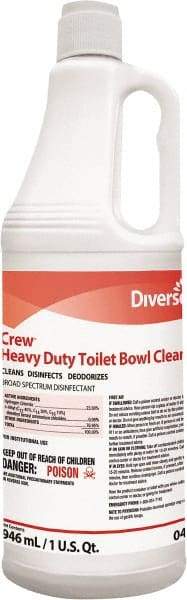 Diversey - 32 oz Squeeze Bottle Liquid Toilet Bowl Cleaner - Mint Scent, Nonacidic, Toilets - USA Tool & Supply