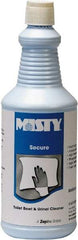 Misty - 32 oz Bottle Liquid Toilet Bowl Cleaner - Mint Scent, Disinfectant, Nonacidic, Toilets - USA Tool & Supply