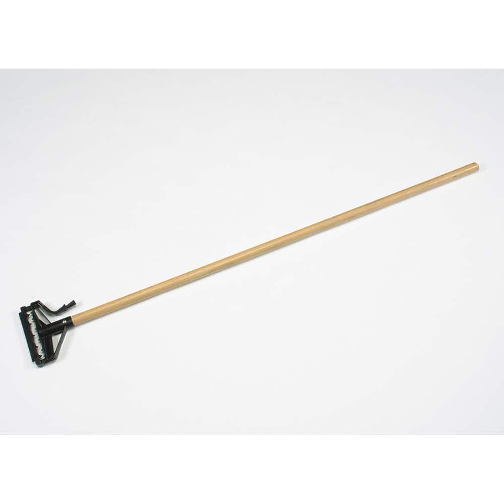 Ability One - Mop Handles; For Use With: Mops ; Connection Type: Snap-On ; Handle Length (Inch): 57 ; Handle Material: Wood ; Handle Style: Straight - Exact Industrial Supply