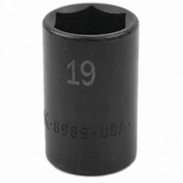 SK - Impact Socket - 3/8"DR 6PT 19MM SEMI-DEEP IMPACT SOCKET - USA Tool & Supply