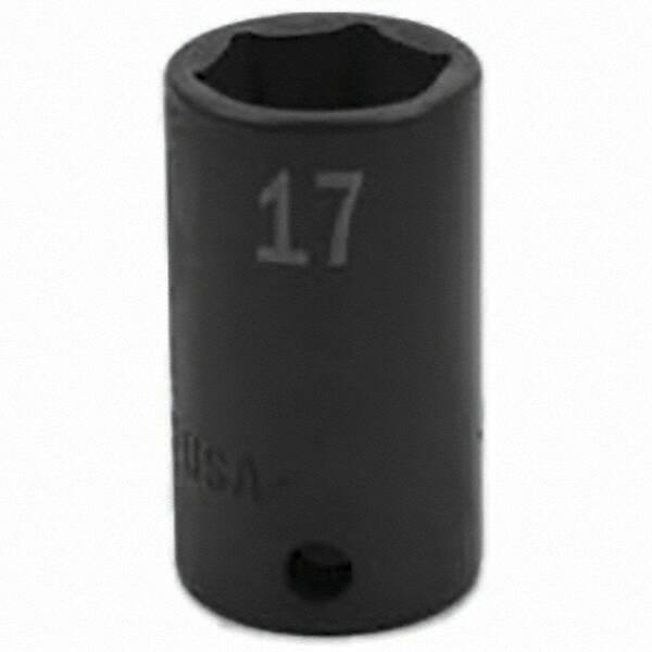 SK - Impact Socket - 3/8"DR 6PT 17MM SEMI-DEEP IMPACT SOCKET - USA Tool & Supply
