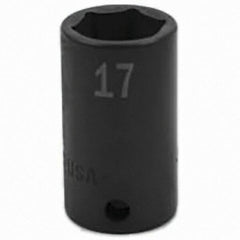 SK - Impact Socket - 3/8"DR 6PT 17MM SEMI-DEEP IMPACT SOCKET - USA Tool & Supply