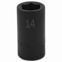 SK - Impact Socket - 3/8"DR 6PT 14MM SEMI-DEEP IMPACT SOCKET - USA Tool & Supply