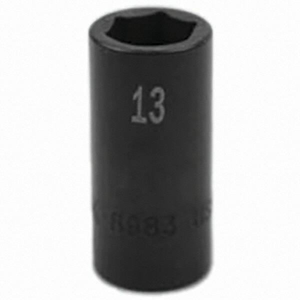 SK - Impact Socket - 3/8"DR 6PT 13MM SEMI-DEEP IMPACT SOCKET - USA Tool & Supply