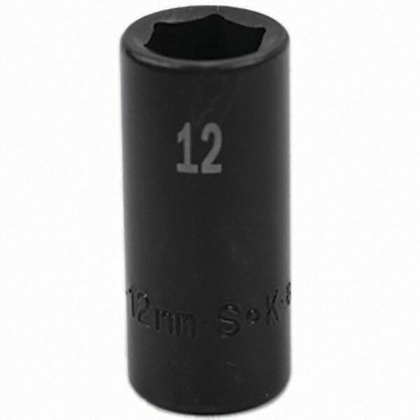 SK - Impact Socket - 3/8"DR 6PT 12MM SEMI-DEEP IMPACT SOCKET - USA Tool & Supply