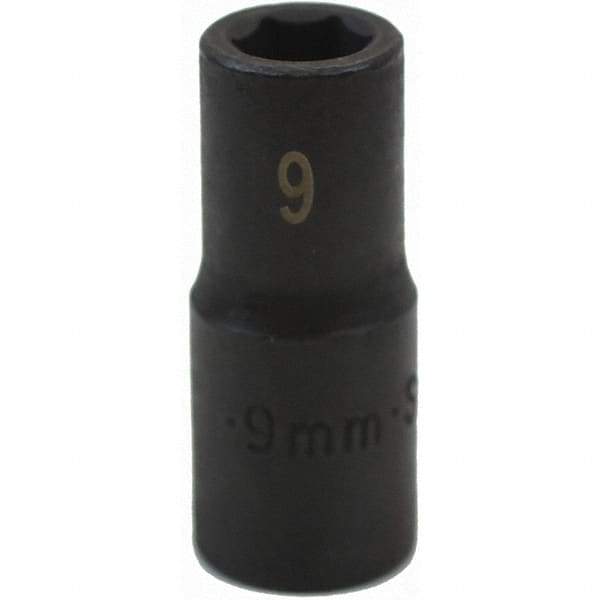 SK - Impact Socket - 3/8"DR 6PT 9MM SEMI-DEEP IMPACT SOCKET - USA Tool & Supply