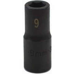 SK - Impact Socket - 3/8"DR 6PT 9MM SEMI-DEEP IMPACT SOCKET - USA Tool & Supply