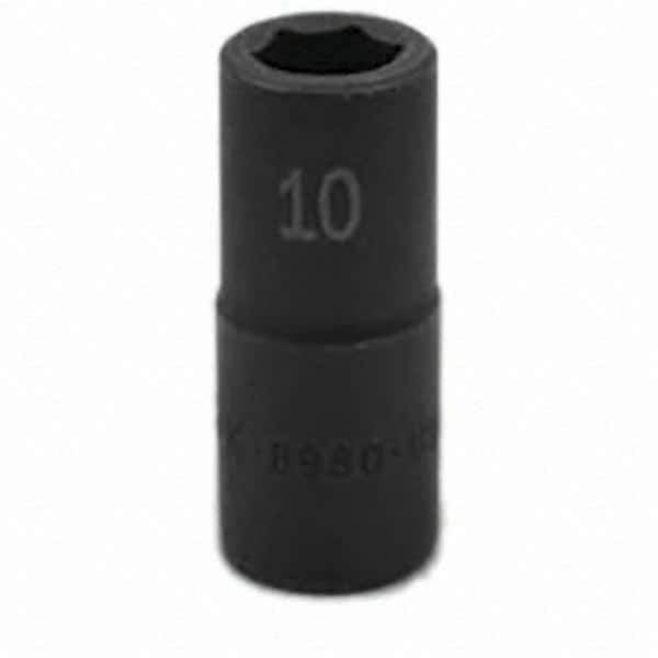 SK - Impact Socket - 3/8"DR 6PT 10MM SEMI-DEEP IMPACT SOCKET - USA Tool & Supply
