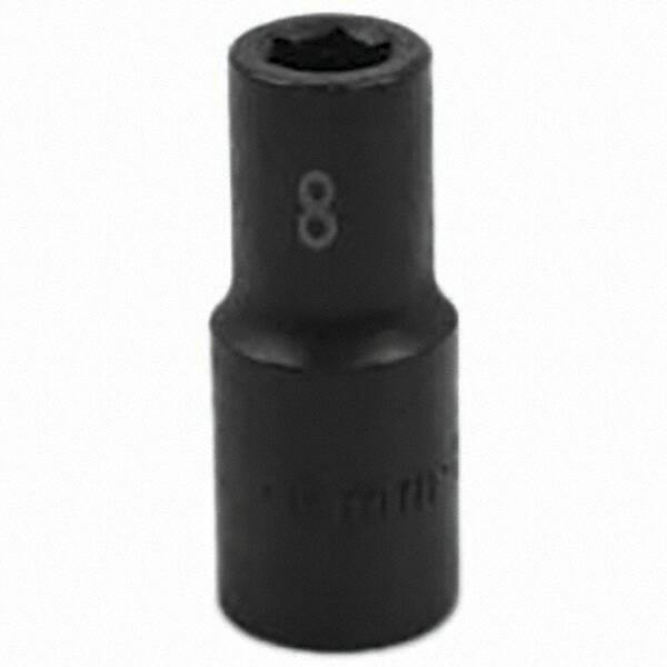 SK - Impact Socket - 3/8"DR 6PT 8MM SEMI-DEEP IMPACT SOCKET - USA Tool & Supply