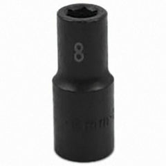 SK - Impact Socket - 3/8"DR 6PT 8MM SEMI-DEEP IMPACT SOCKET - USA Tool & Supply