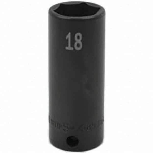 SK - Impact Socket - 3/8"DR 18MM DEEP IMPACT SOCKET - USA Tool & Supply