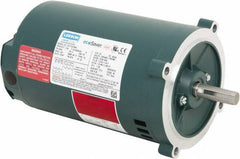 Leeson - 1/3 Max hp, 1,800 Max RPM, Premium Efficient Electric AC DC Motor - 230/460 V Input, Three Phase, S56C Frame, C-Face Mount, ODP Enclosure - USA Tool & Supply