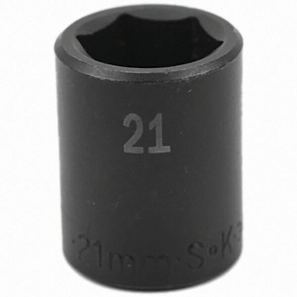 SK - Impact Socket - 1/2"DR 21MM IMPACT SOCKET - USA Tool & Supply