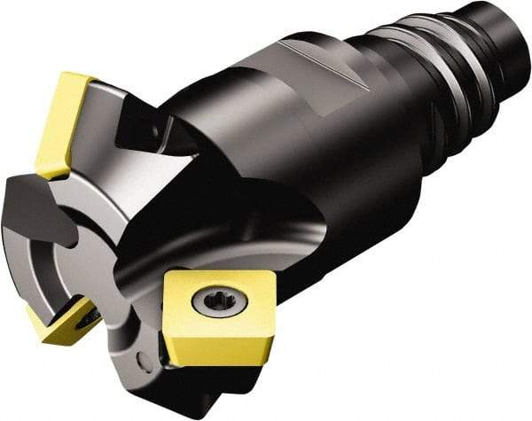 Sandvik Coromant - 20.5mm Cut Diam, 19.3mm Arbor Hole, 5.47mm Max Depth of Cut, 45° Indexable Chamfer & Angle Face Mill - 3 Inserts, 495-09T3M-XL Insert, Right Hand Cut, Through Coolant, Series CoroMill 495 - USA Tool & Supply