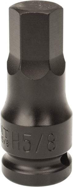 Paramount - 1/2" Drive, 5/8" Impact Hex Bit Socket - 1-7/16" Bit Length, 2-1/4" OAL - USA Tool & Supply