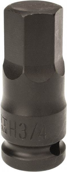 Paramount - 1/2" Drive, 3/4" Impact Hex Bit Socket - 1-1/2" Bit Length, 2-3/8" OAL - USA Tool & Supply