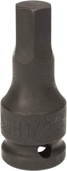 Paramount - 1/2" Drive, 1/2" Impact Hex Bit Socket - 1-3/8" Bit Length, 2-5/16" OAL - USA Tool & Supply