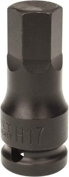 Paramount - 1/2" Drive, 17mm Impact Hex Bit Socket - 1-7/16" Bit Length, 2-5/16" OAL - USA Tool & Supply