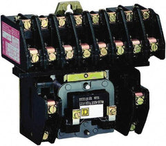 Square D - No Enclosure, 10 Pole, Electrically Held Lighting Contactor - 20 A (Tungsten), 30 A (Fluorescent), 110 VAC at 50 Hz, 120 VAC at 60 Hz, 10NO Contact Configuration - USA Tool & Supply